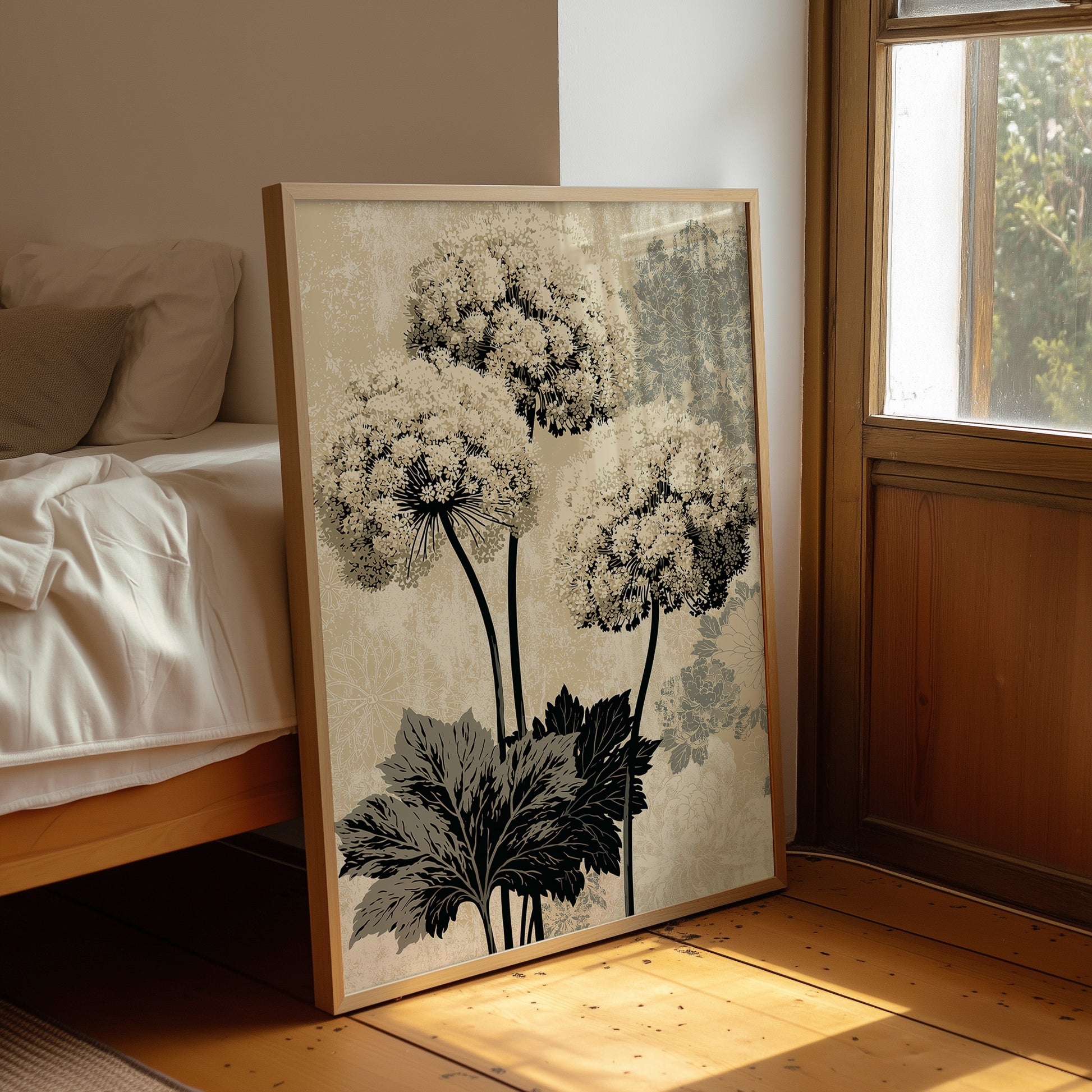 Lace Blooms in Ivory and Taupe