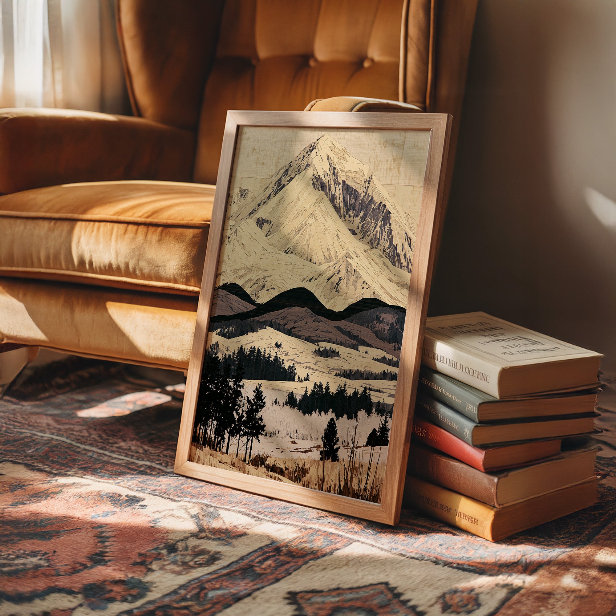 Snow Peak in Marquetry