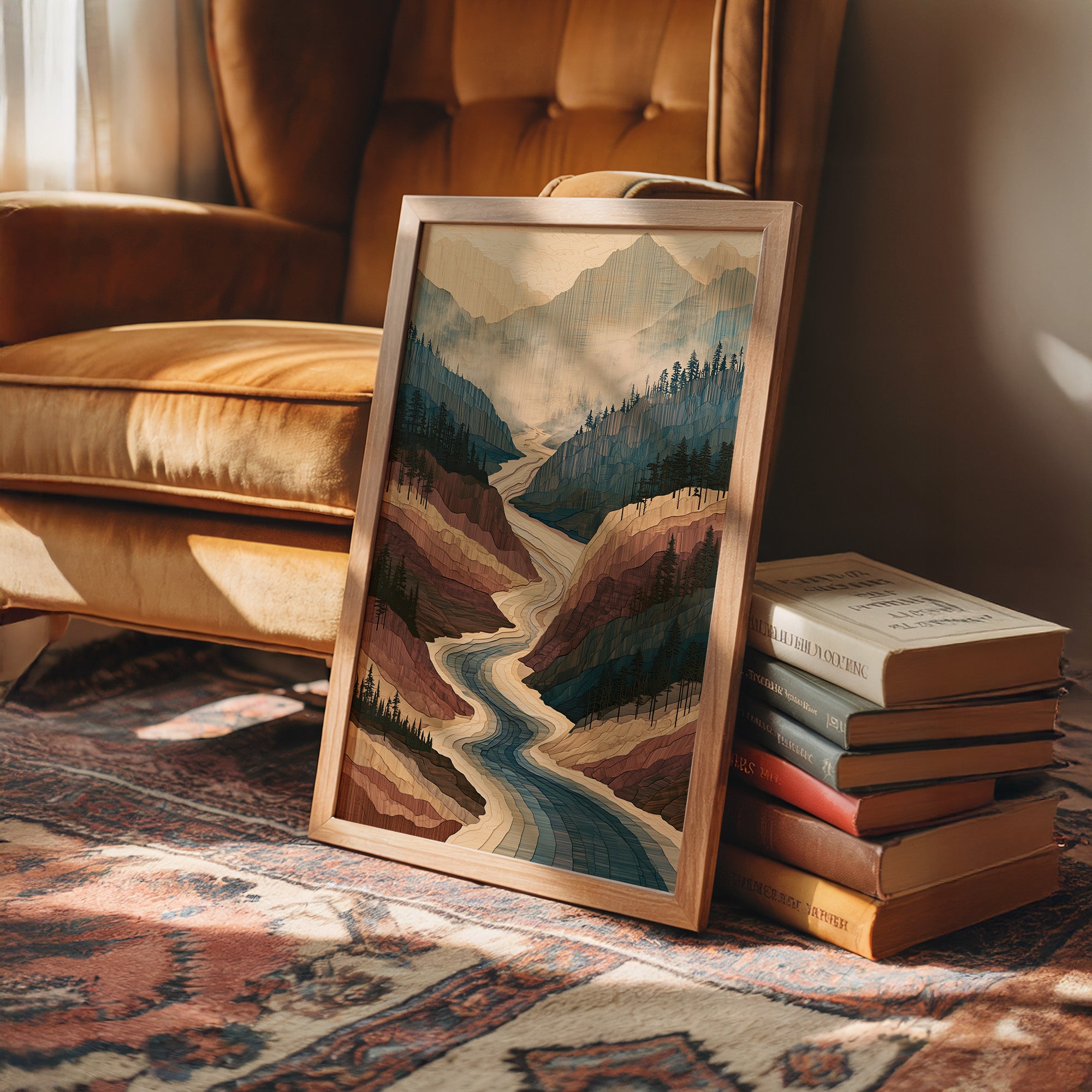 Winding River in Marquetry