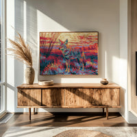 Coyote at Sundown, Fauvist Desert