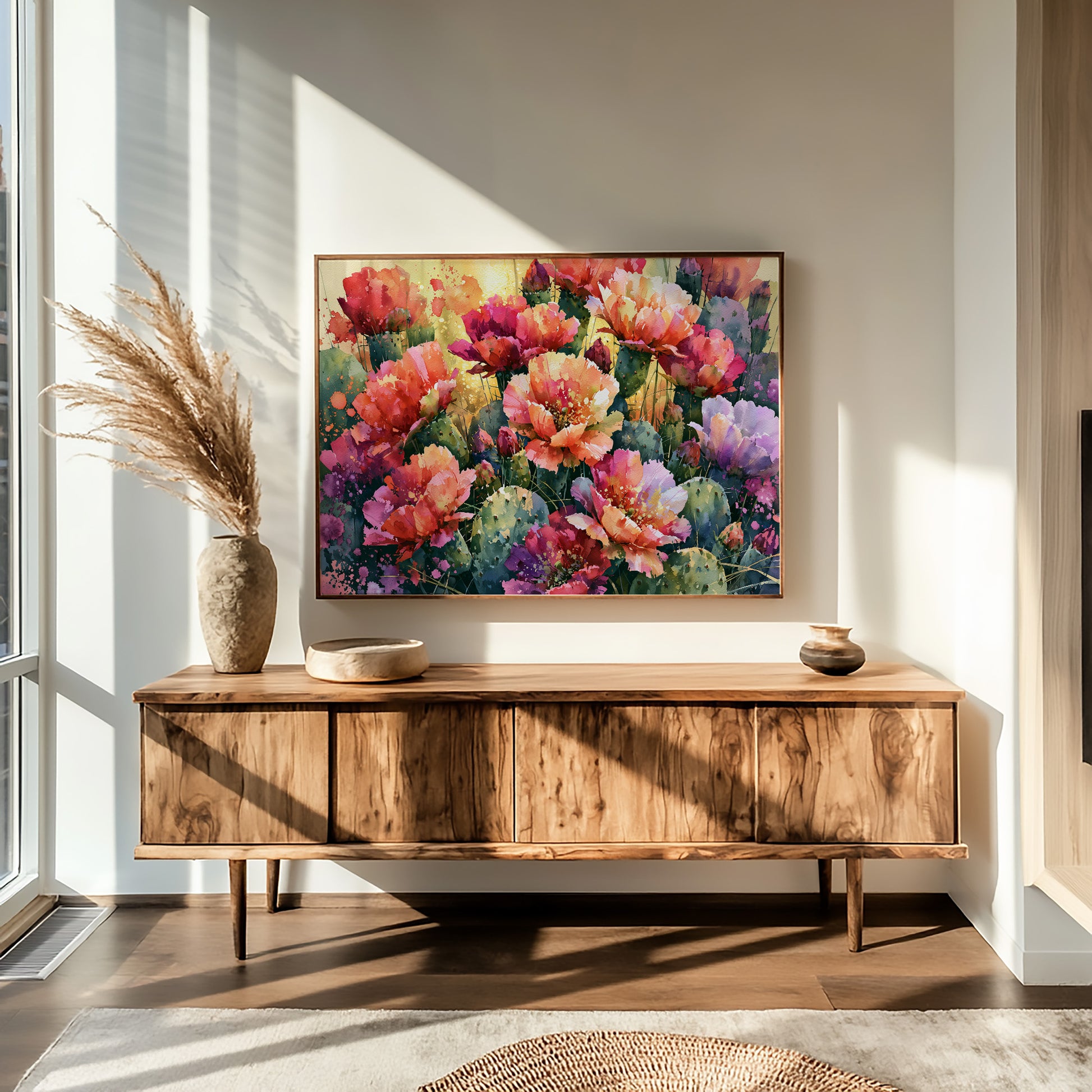 Sunlit Cactus Blossoms