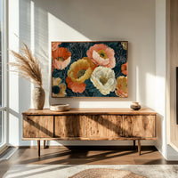 Anemones in Full Bloom, Dark Botanical