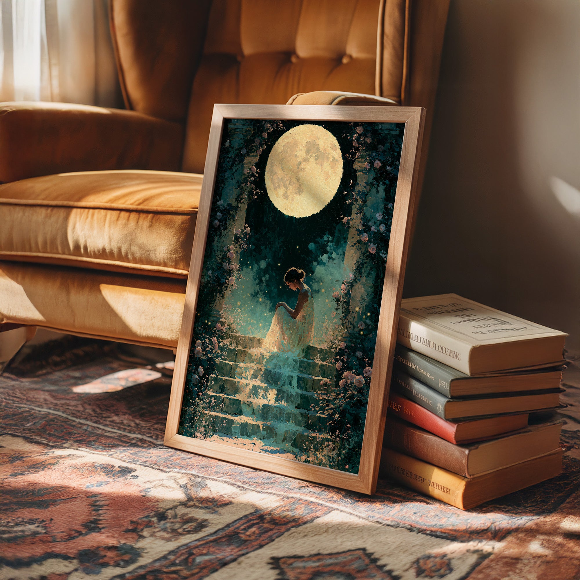 Moonlit Rose Garden Steps