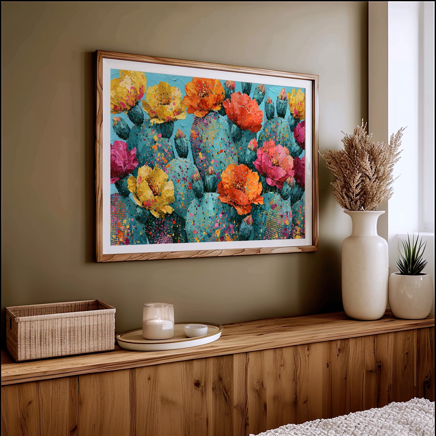 Cactus Bloom, Speckled Turquoise