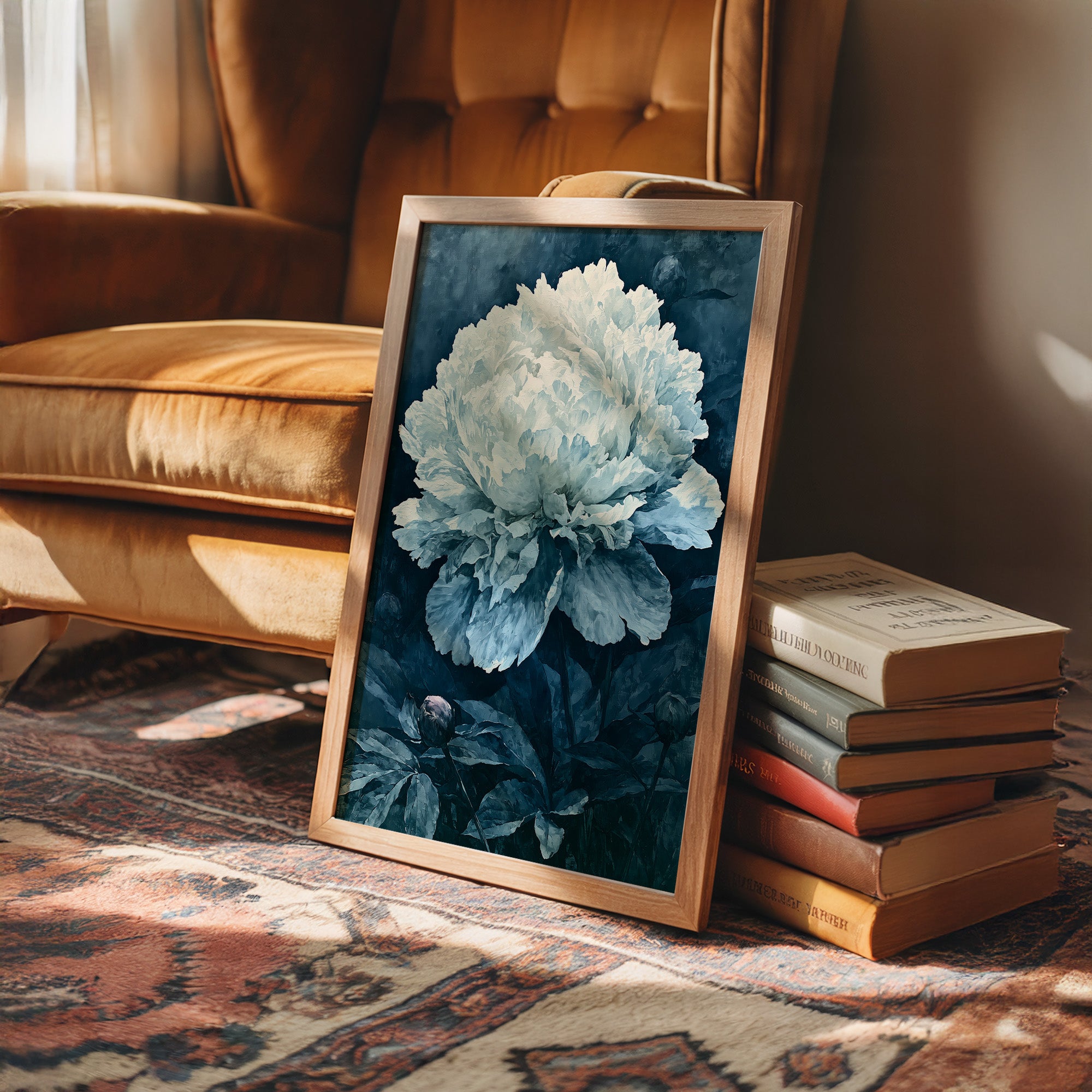 Frosted Peony in Blue