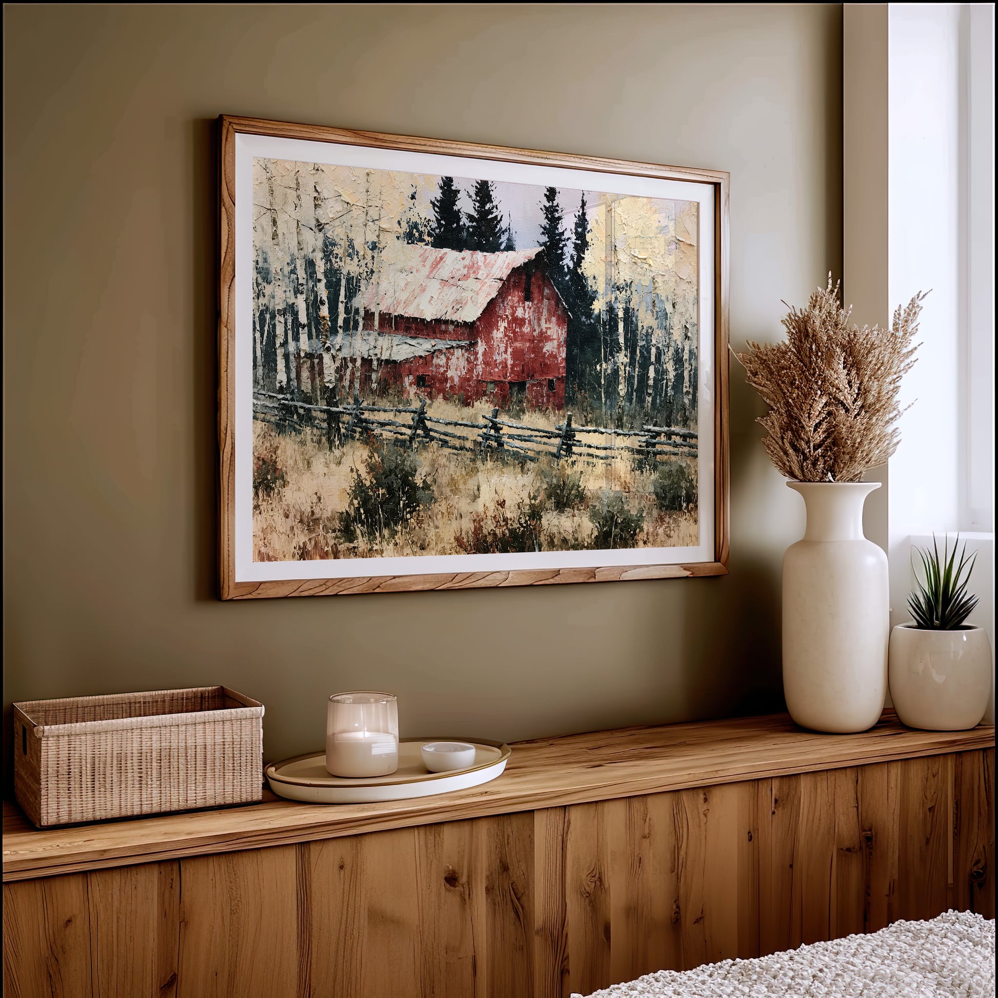 Weathered Red Barn at Aspen's Edge