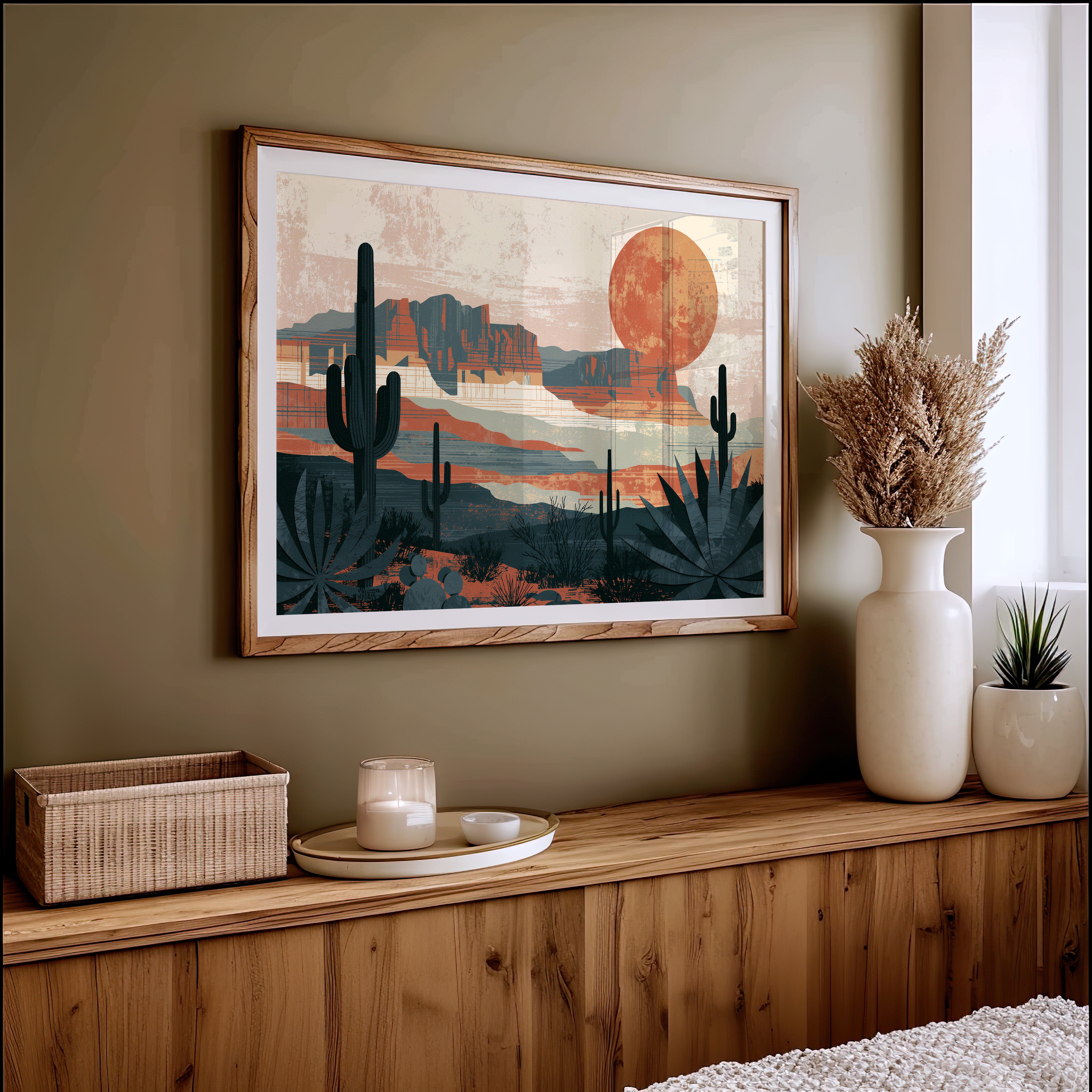 Amber Moon Over Canyon Ridge