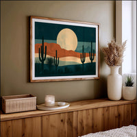 Full Moonrise Over Cactus Ridge