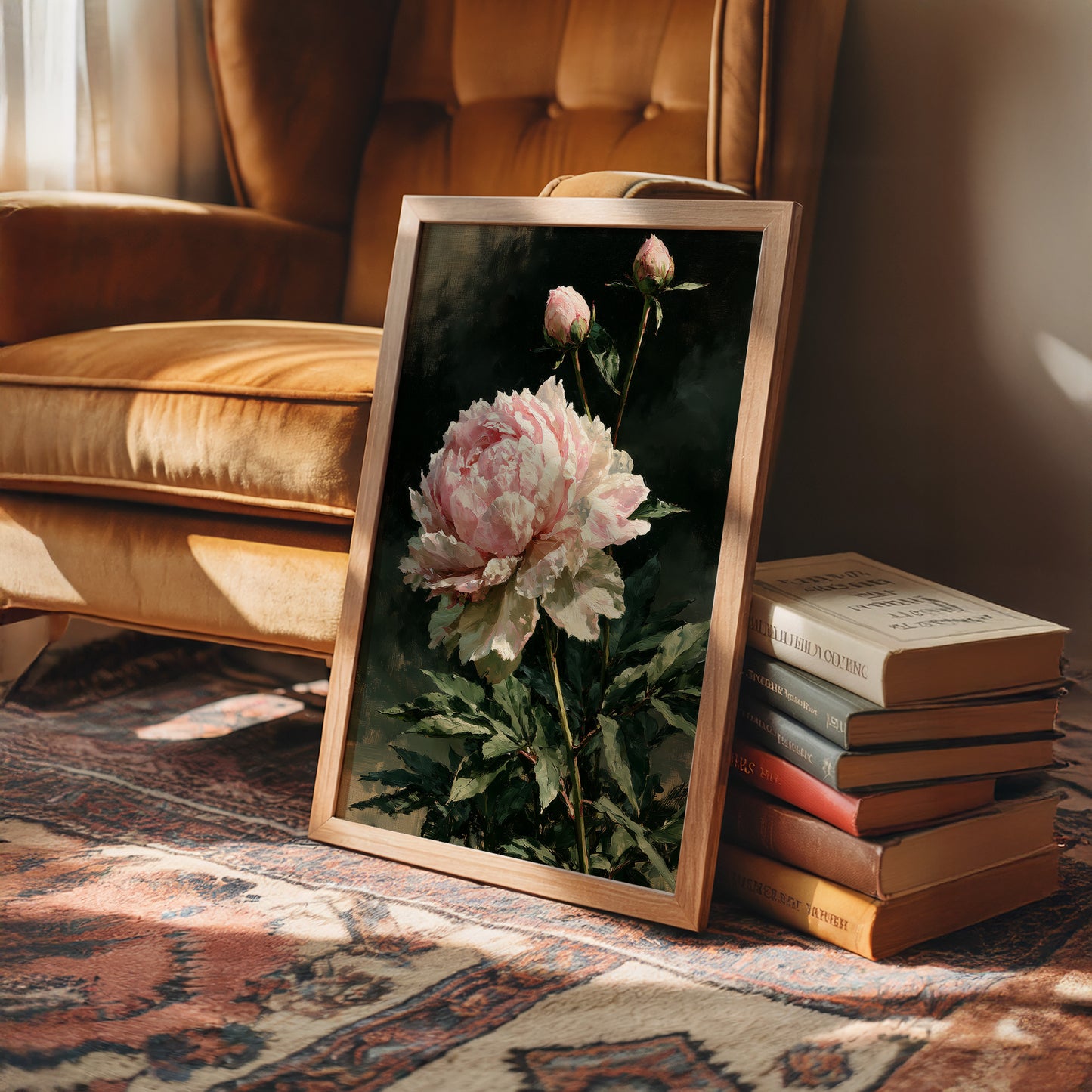 Peony Leans, Two Buds Reach
