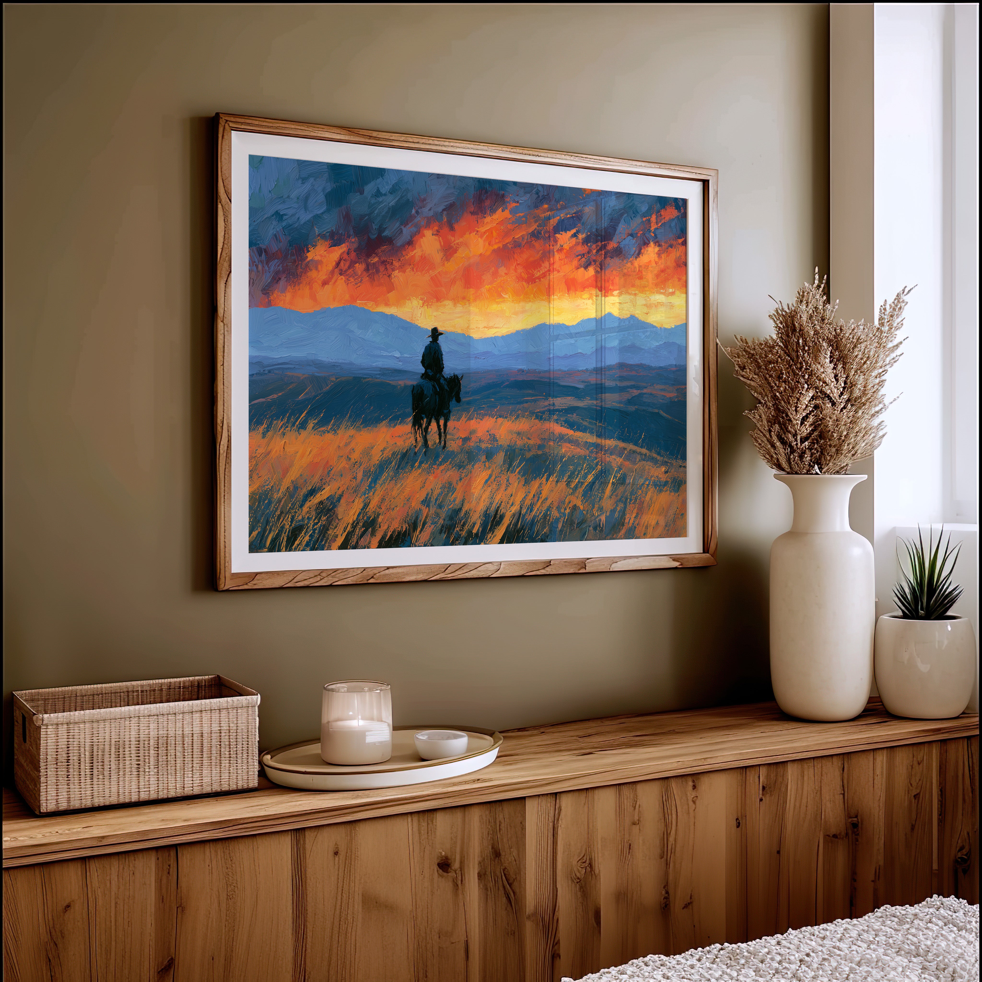 Rider Facing the Blazing Range