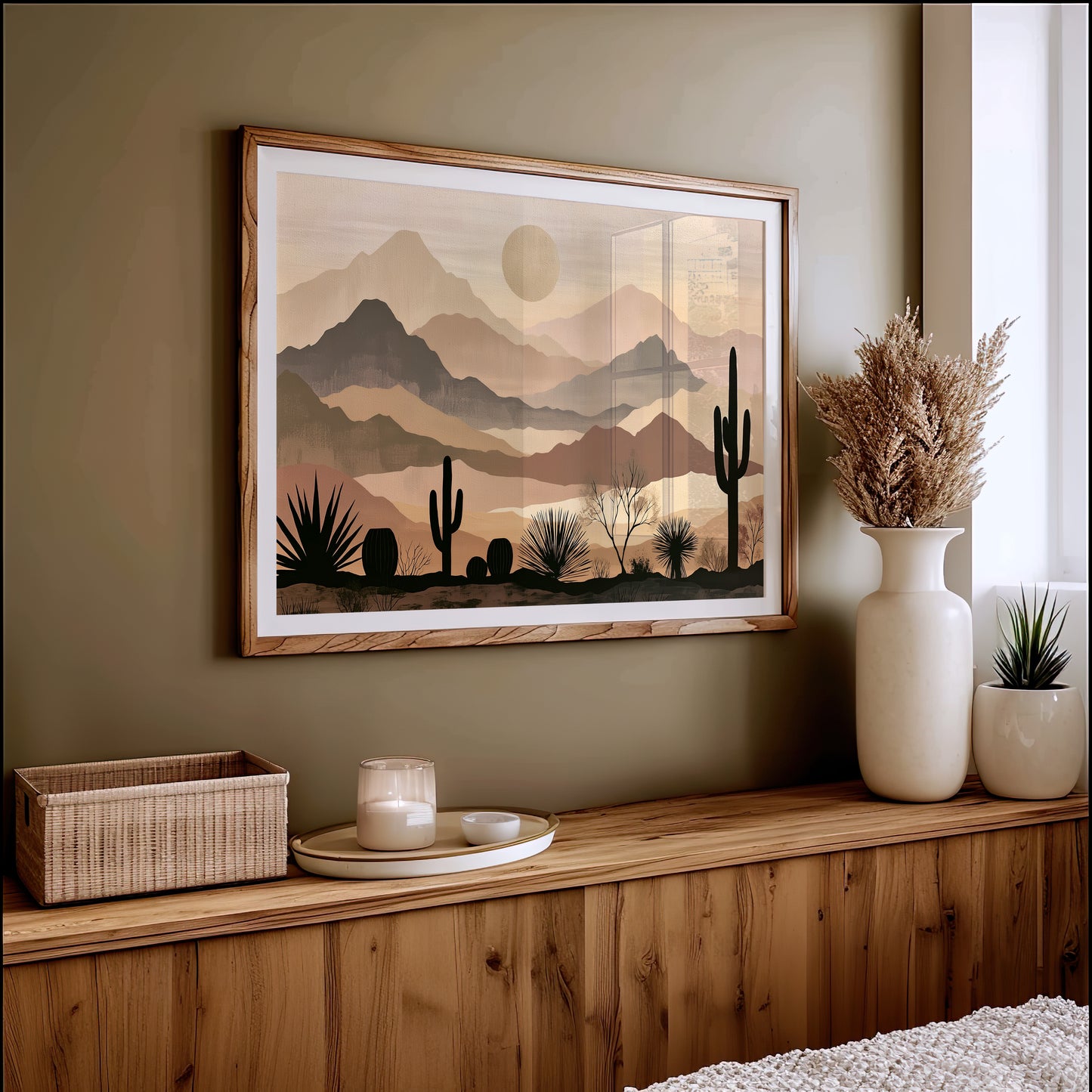Layered Desert Peaks at Dawn