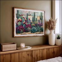 Blooming Prickly Pear Panels