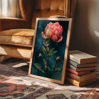 Peony Symmetry, Twin Buds Below