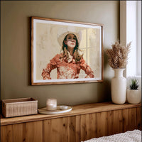 Confident Gaze, Coral Western Shirt