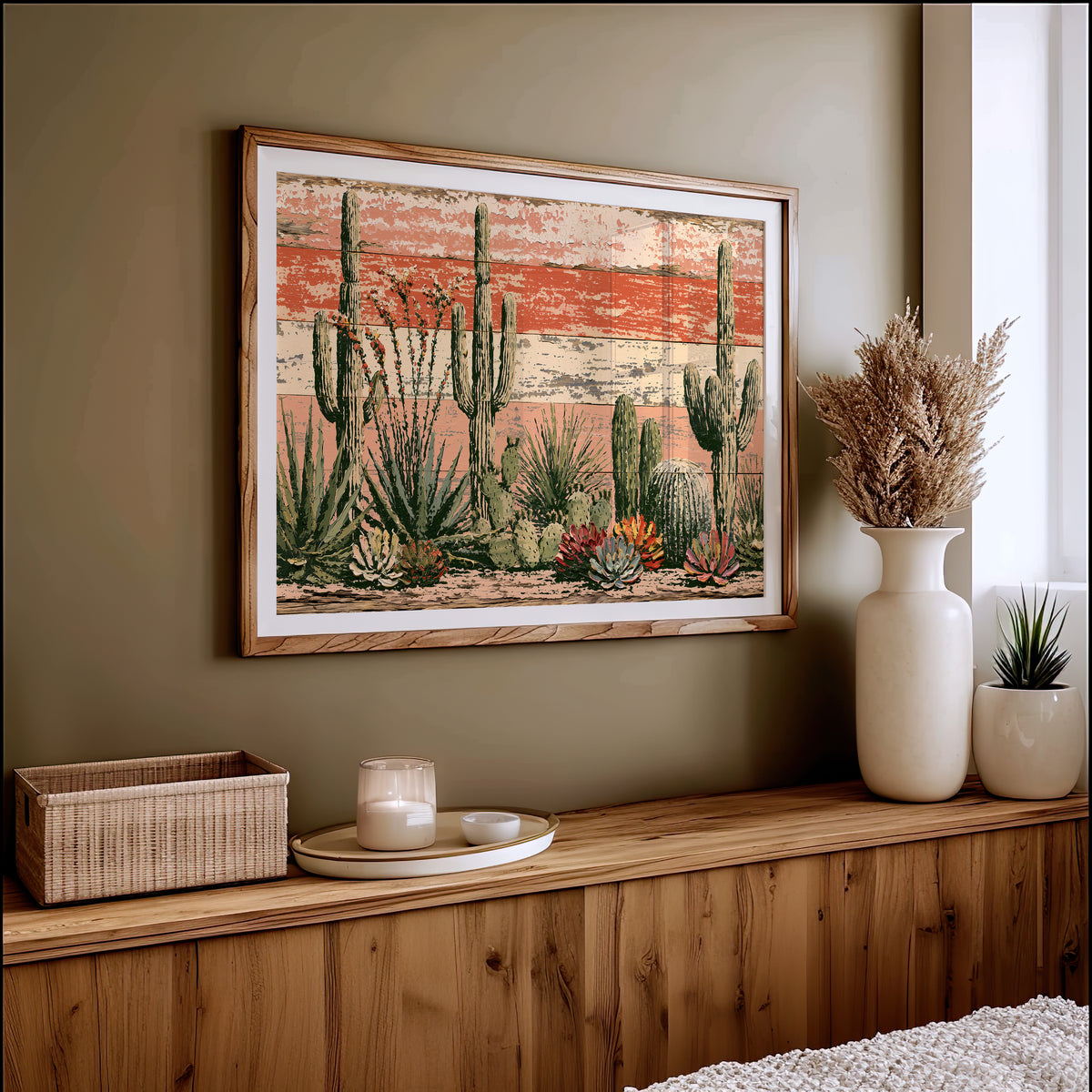 Succulent Garden on Coral Planks