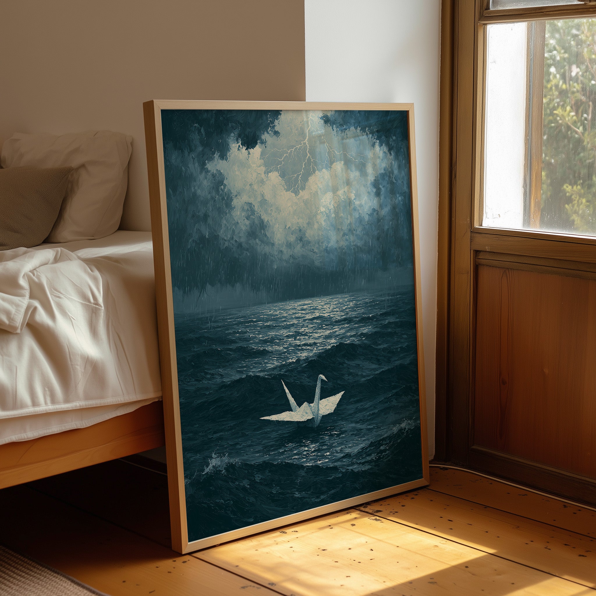 Crane Adrift in Silence