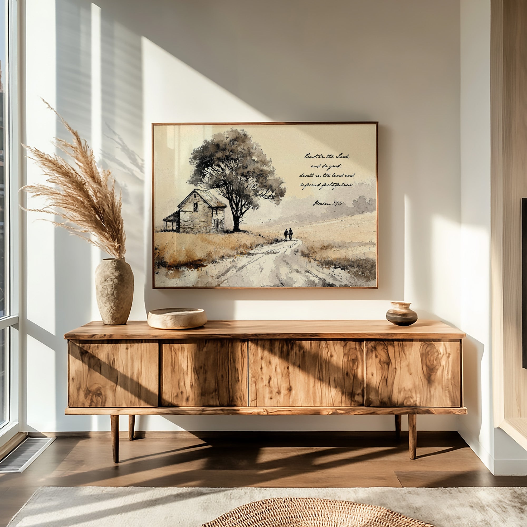 Psalm 37:3 Country Road Scripture Art