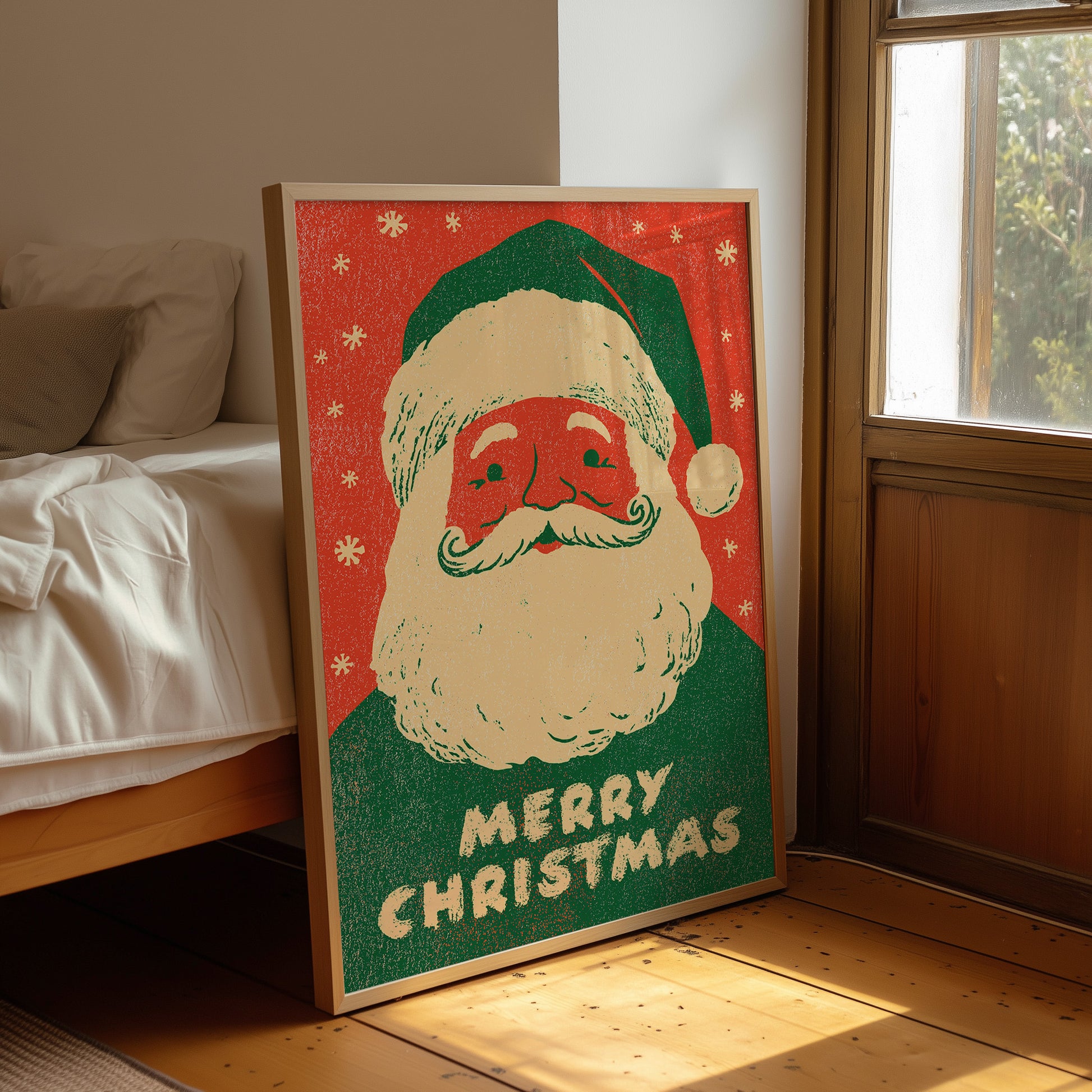Merry Christmas Vintage Woodcut