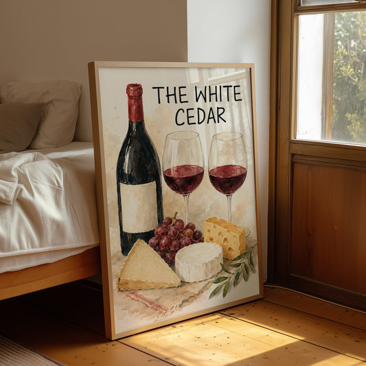 Wine & Cheese, Watercolor