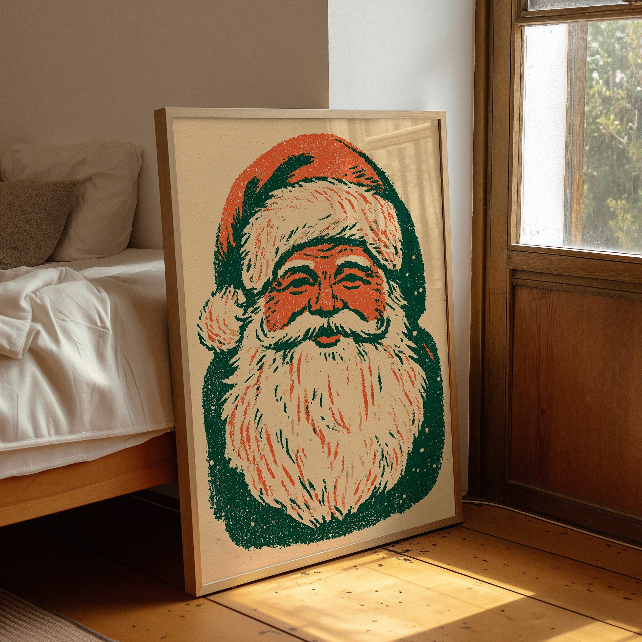Retro Riso Santa Face