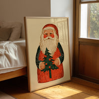 Folk Carved Santa & Tree
