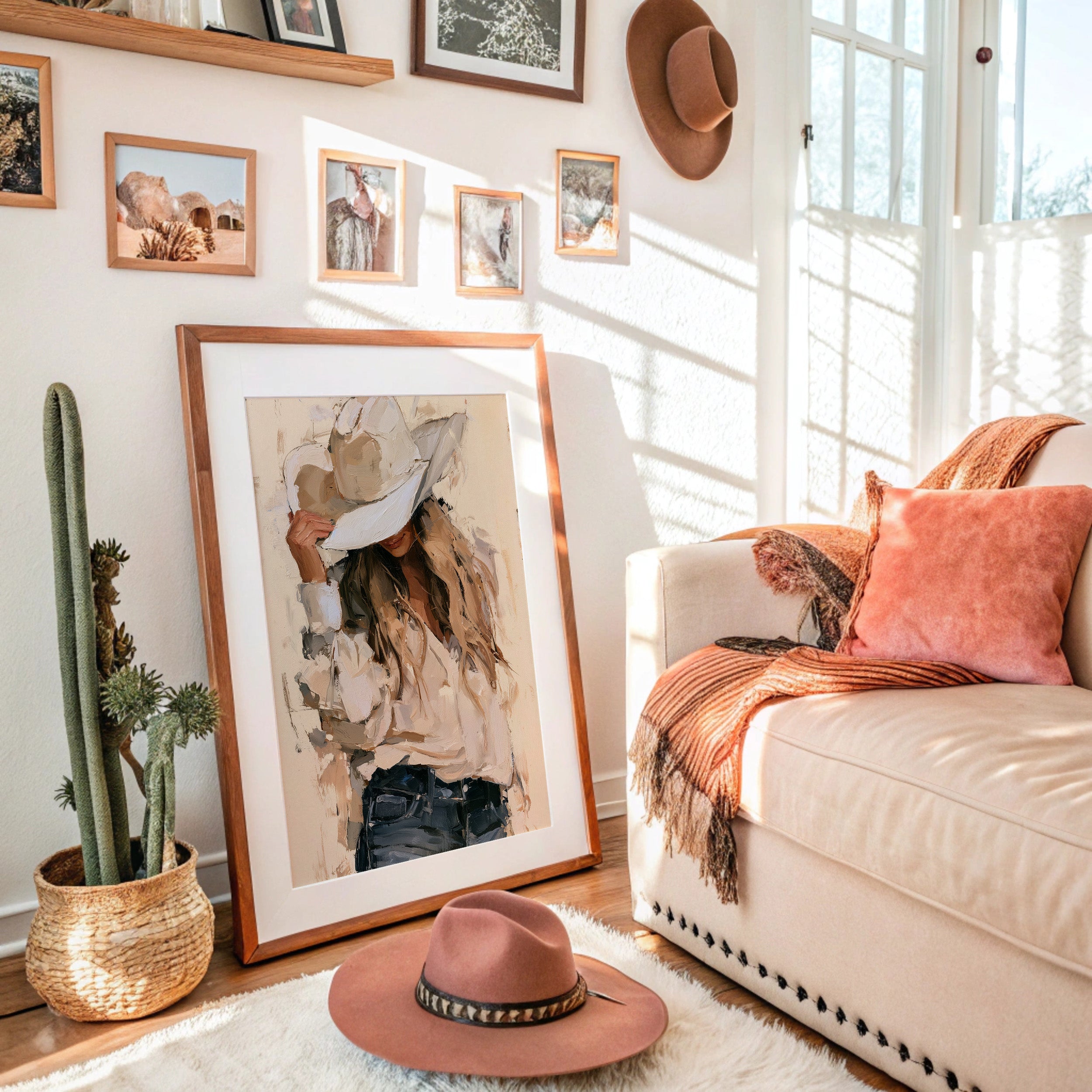 Neutral Palette, Hand on Brim