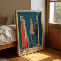 Snowy New York Skyline Christmas