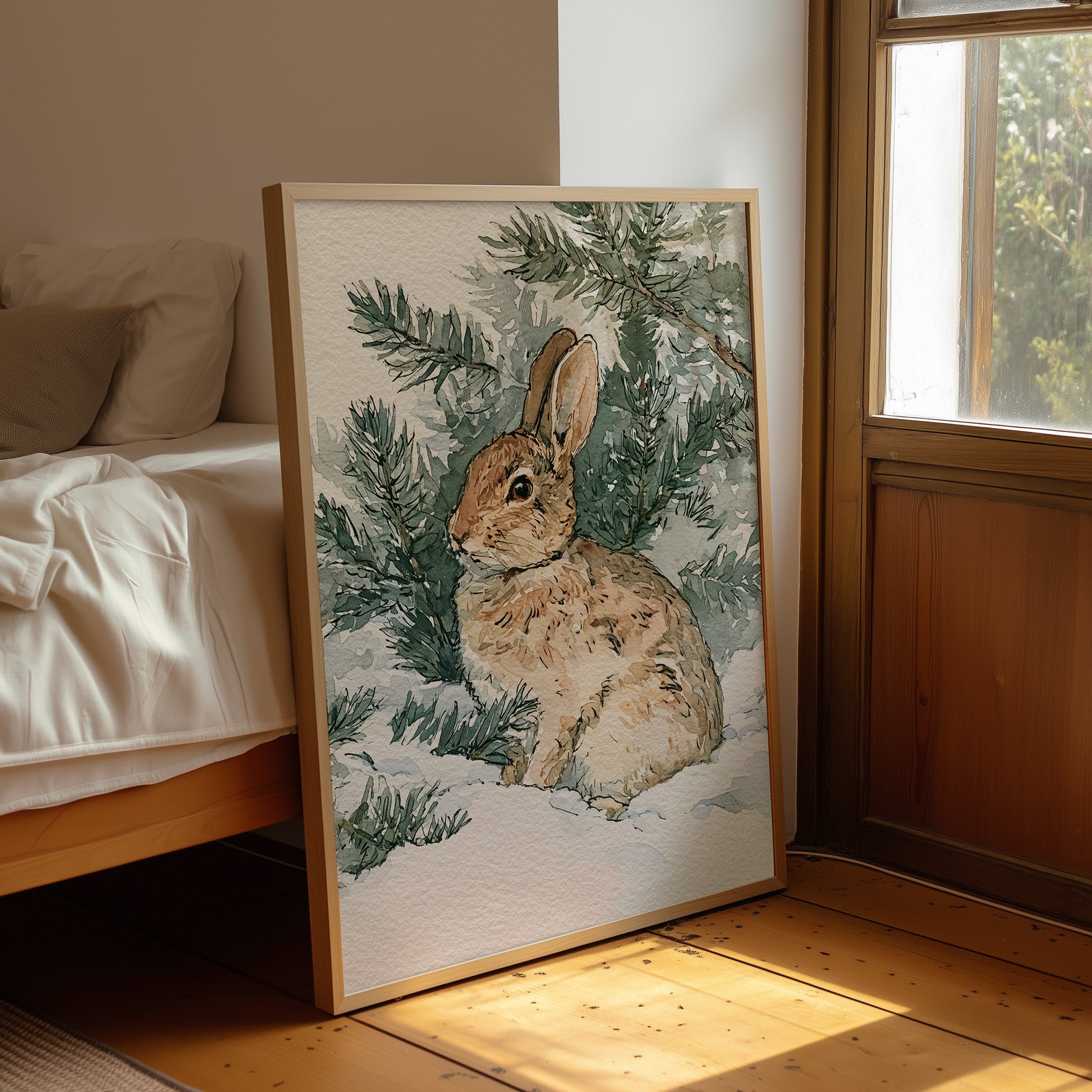Rabbit In Snowy Pines