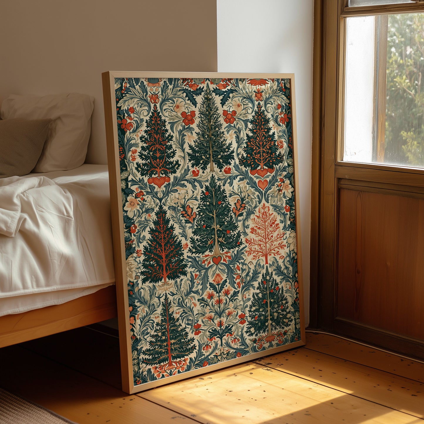 William Morris Style Pine Trees