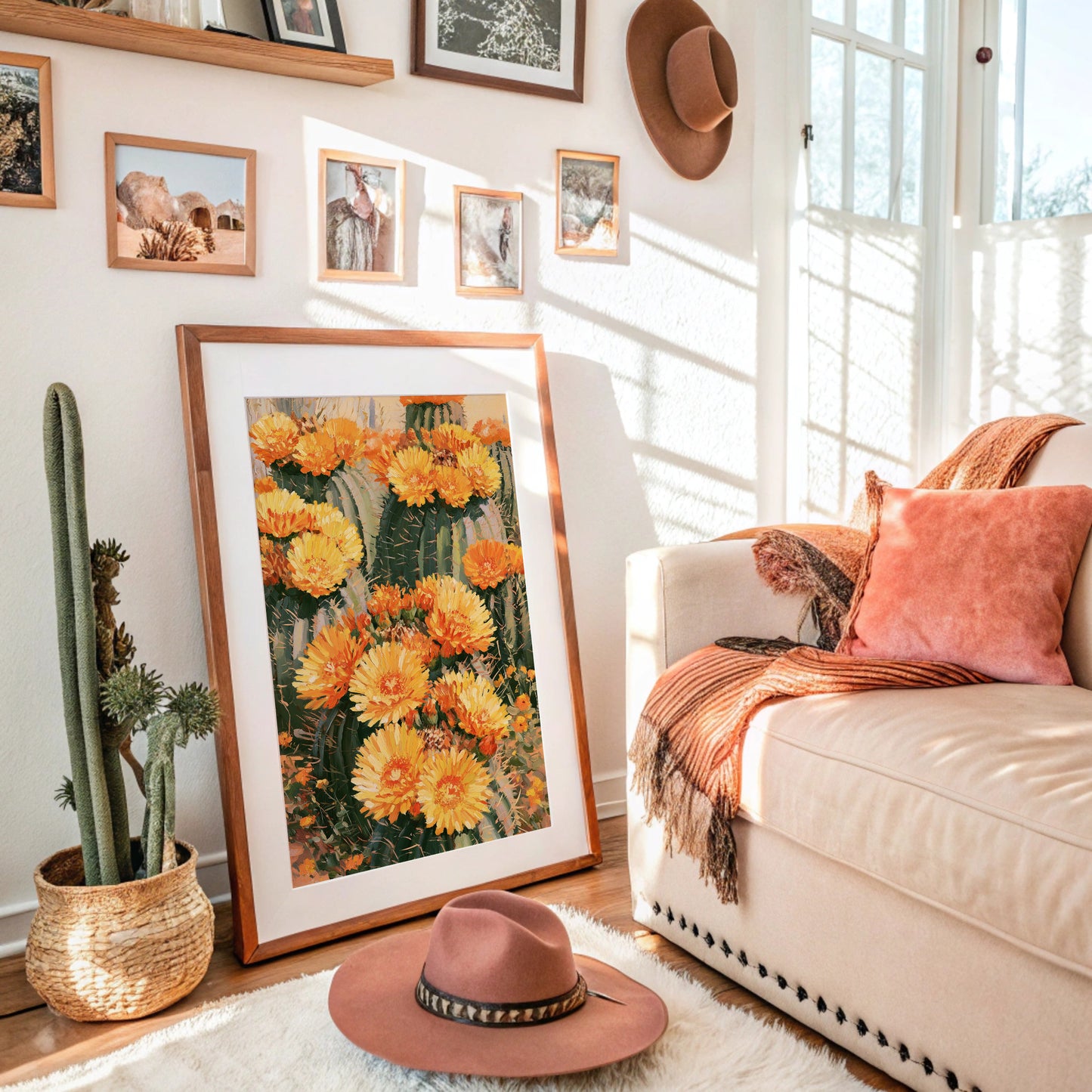 Blooming Barrel Cactus Flowers