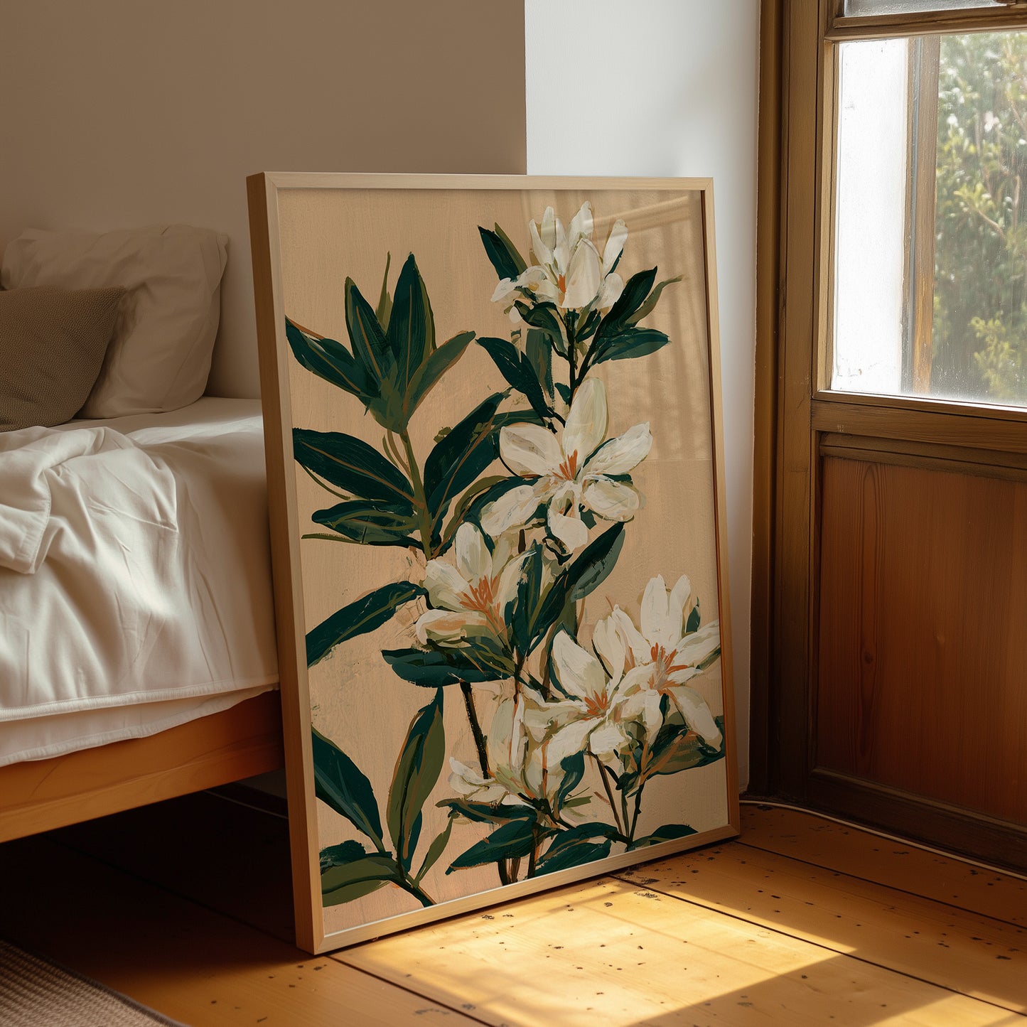White Lily Botanical Painting