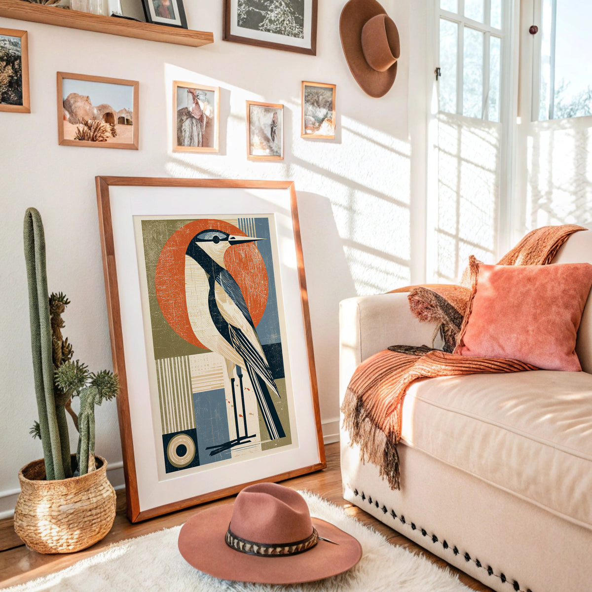 Heron, Block-Printed and Unbothered
