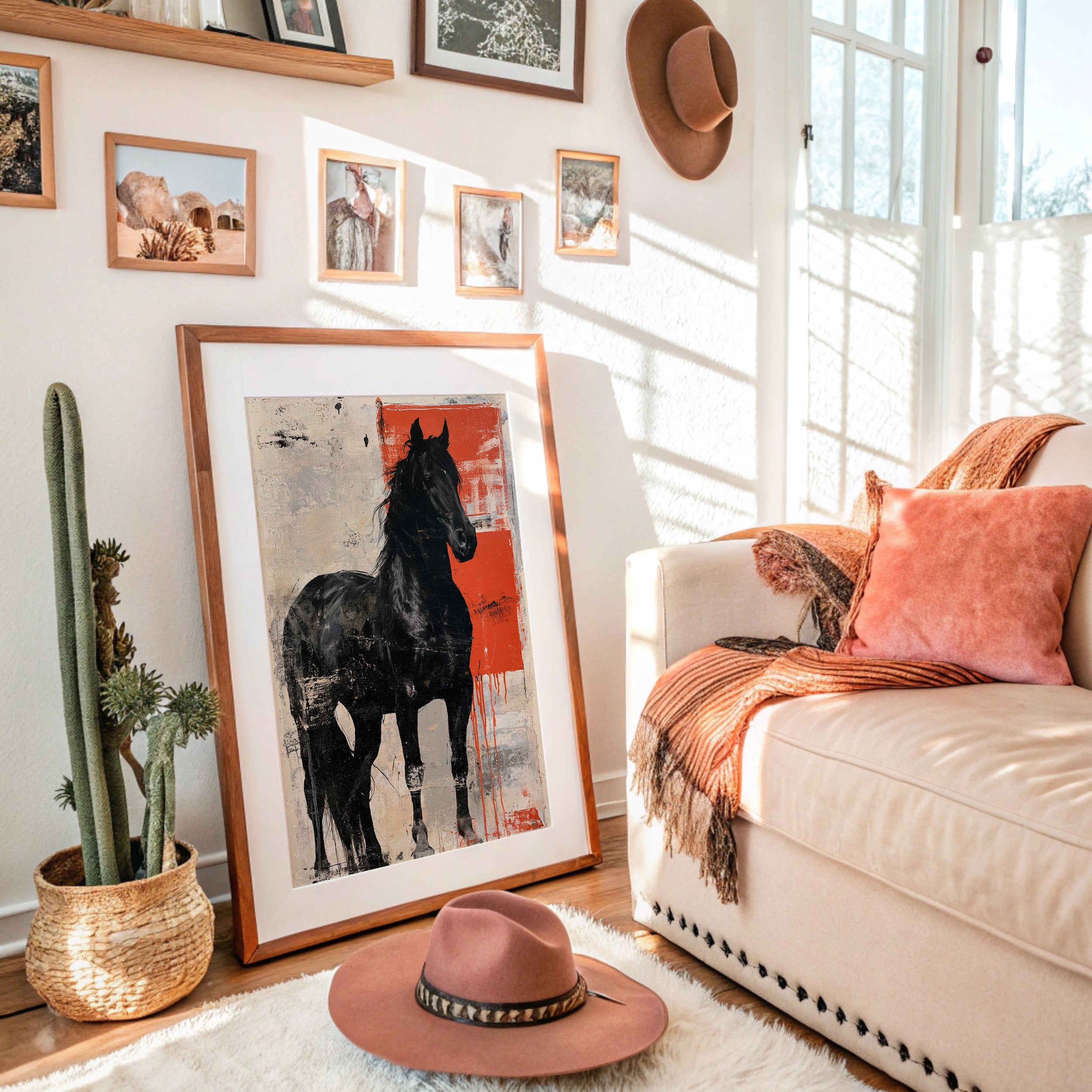 Black Stallion, Red Canvas