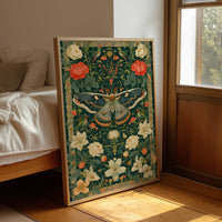 Emperor Moth Presides Over the Peonies