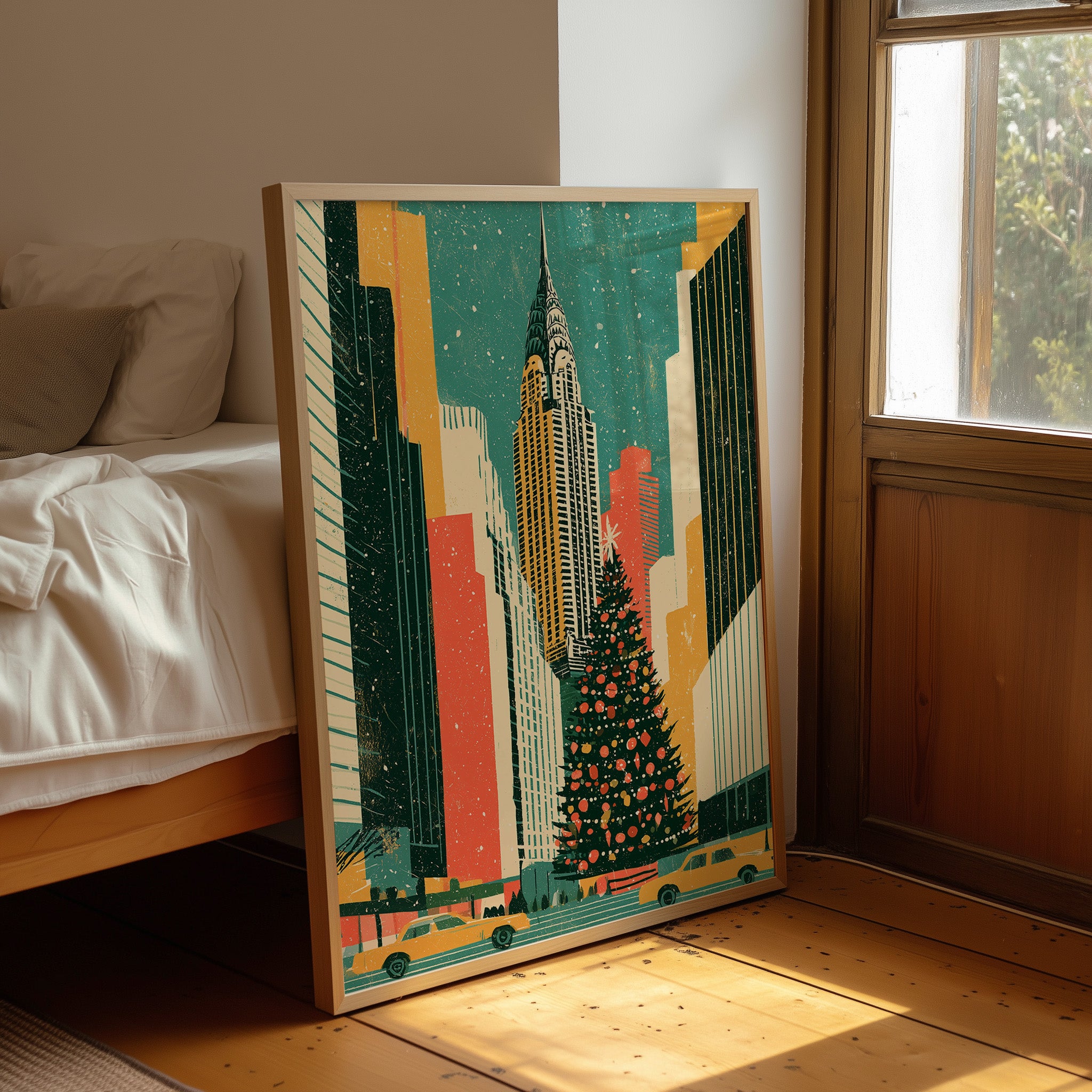 NYC Skyline Christmas Glow