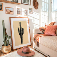 Solo Saguaro Block Print