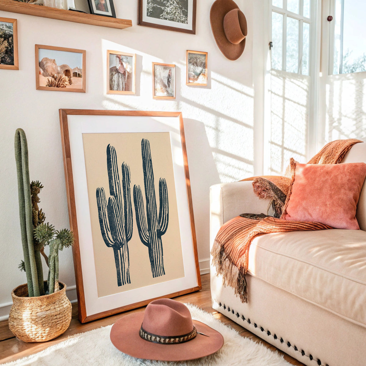 Twin Saguaros Standing Tall