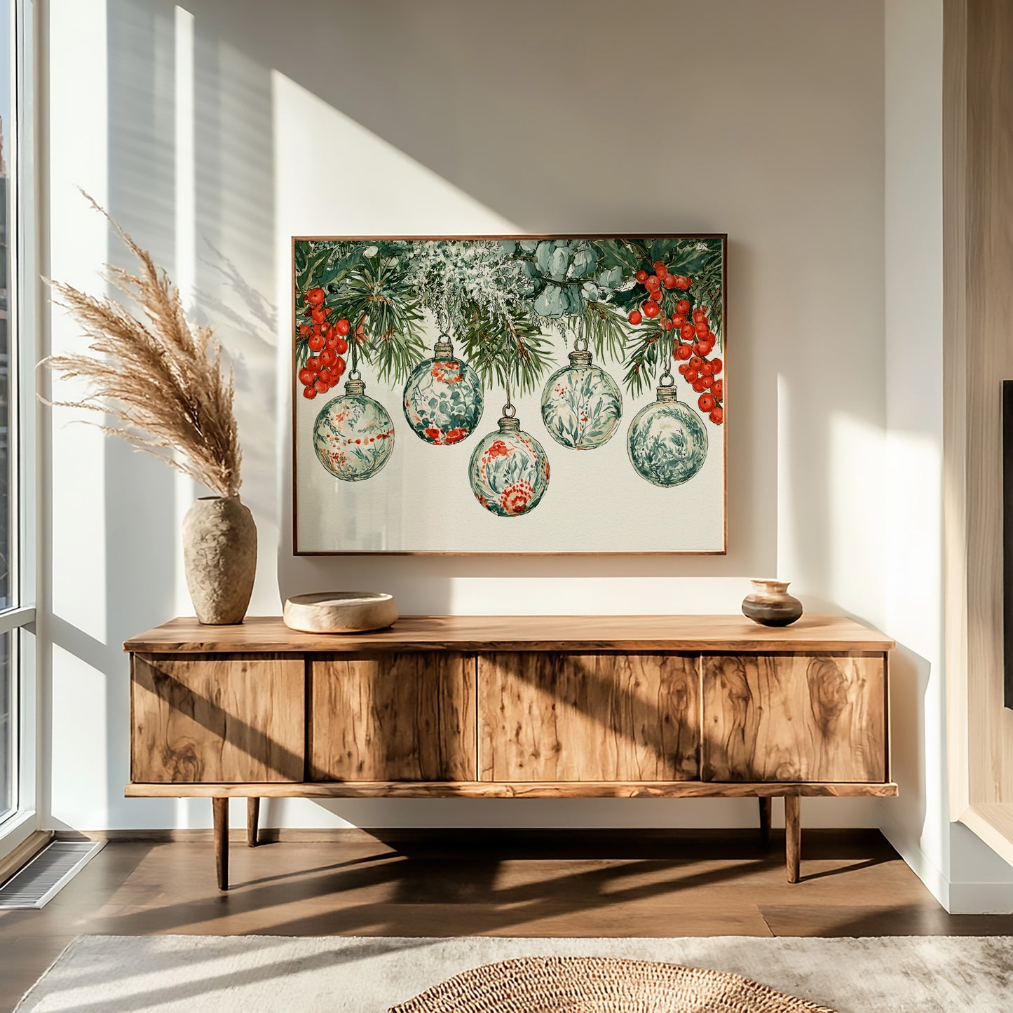 Painted Glass, Winter Berries