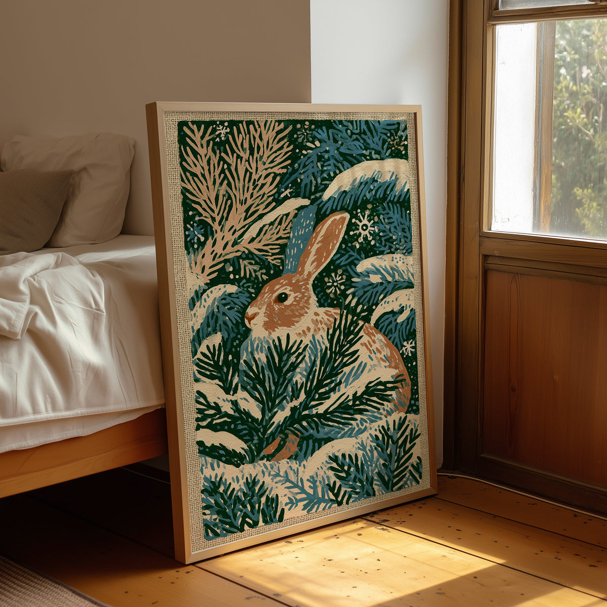 Rabbit in the Winter Pines