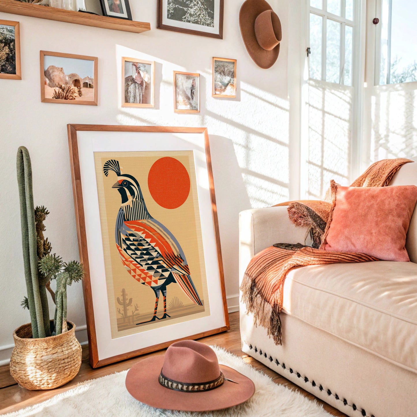 Desert Quail, Fanned and Facing West