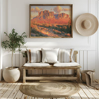 Superstition Mountains At Dusk