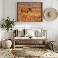 Bay Horse In Amber Grass