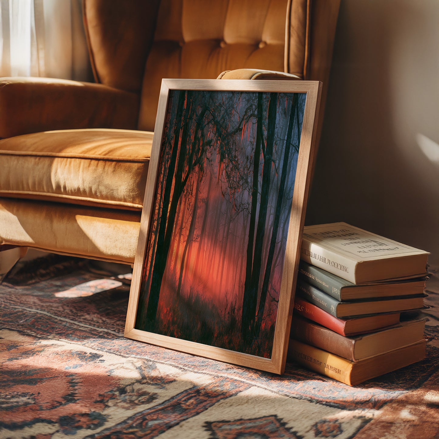 Forest Ablaze at Dusk