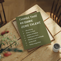 Things That Require Zero Talent, Olive Marker