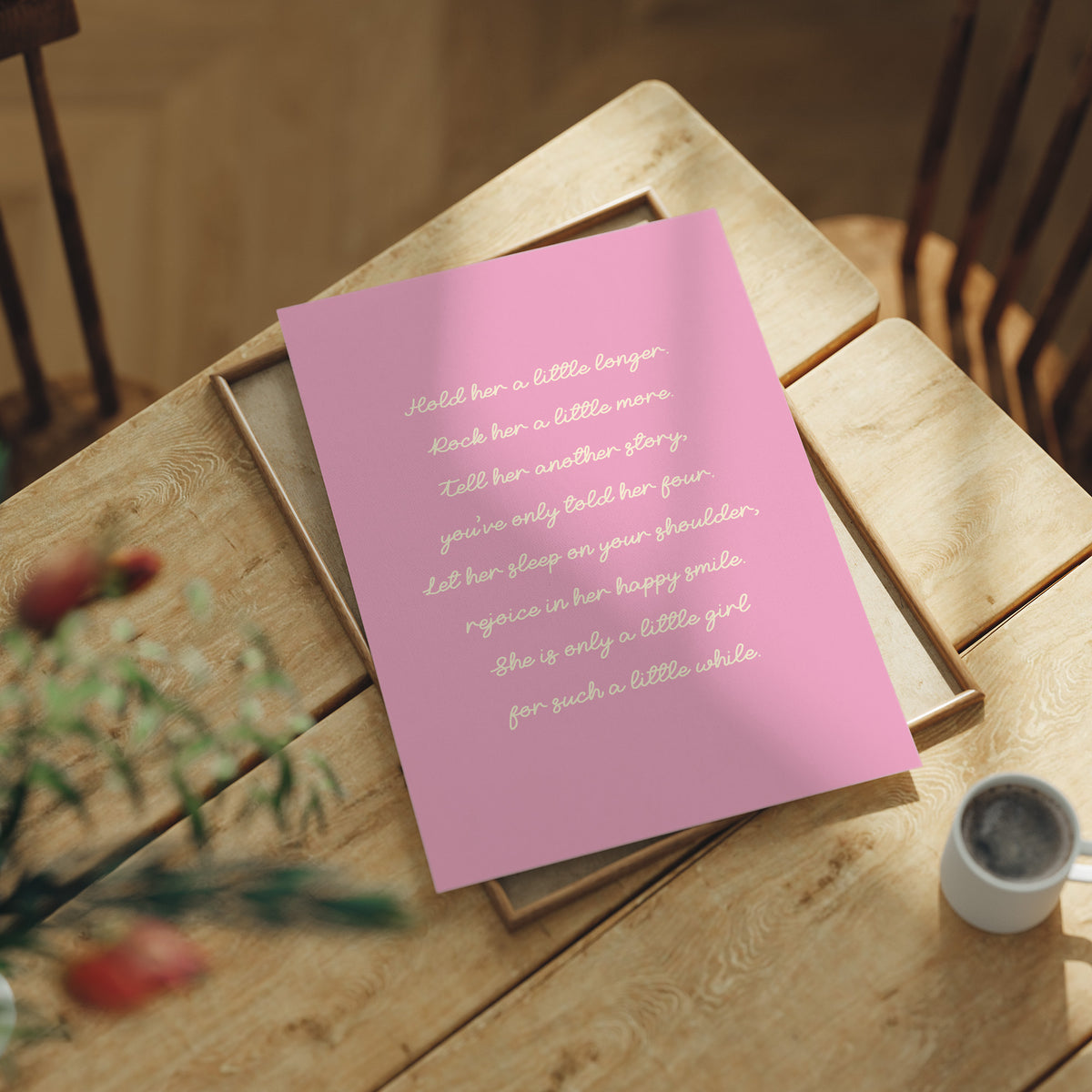 Bubblegum Lullaby in Cream Cursive