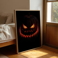 Lit From Within, Not In A Nice Way, framed print leaning beside a bed in a sunlit bedroom