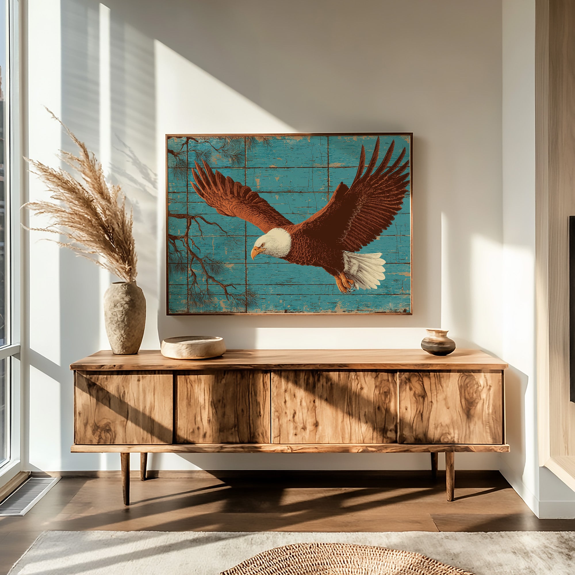 Wings Over Weathered Wood