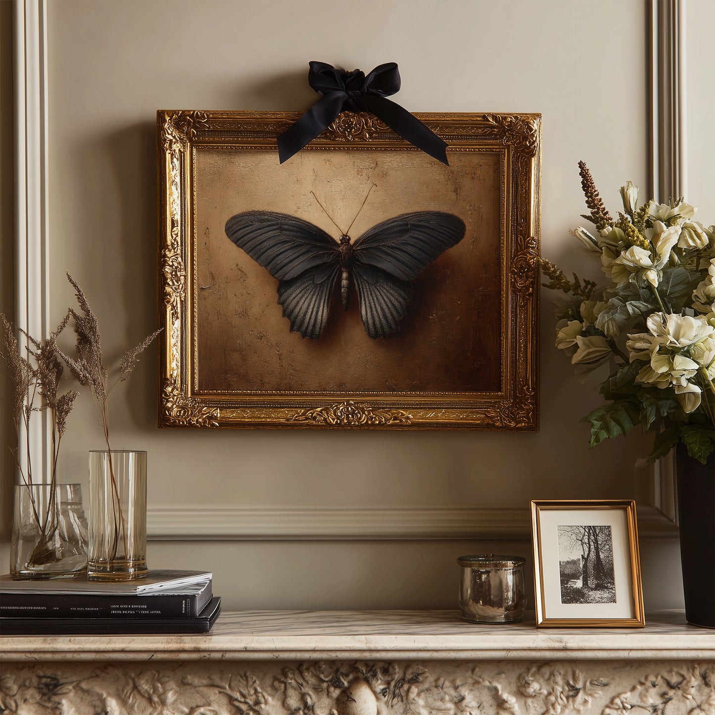 Midnight Wings on Gold
