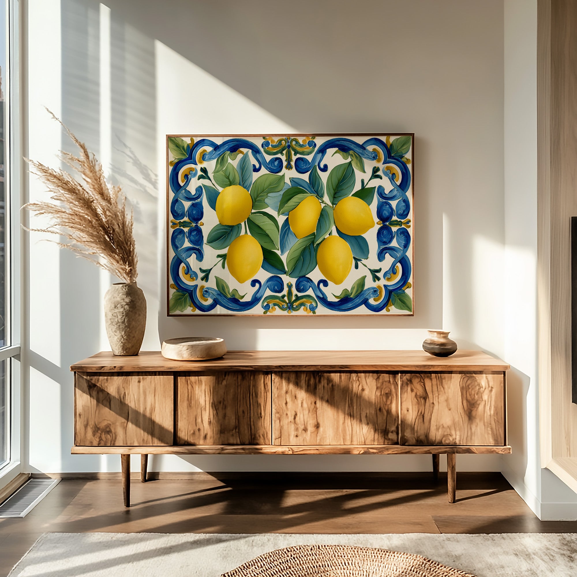 Lemons Framed in Blue