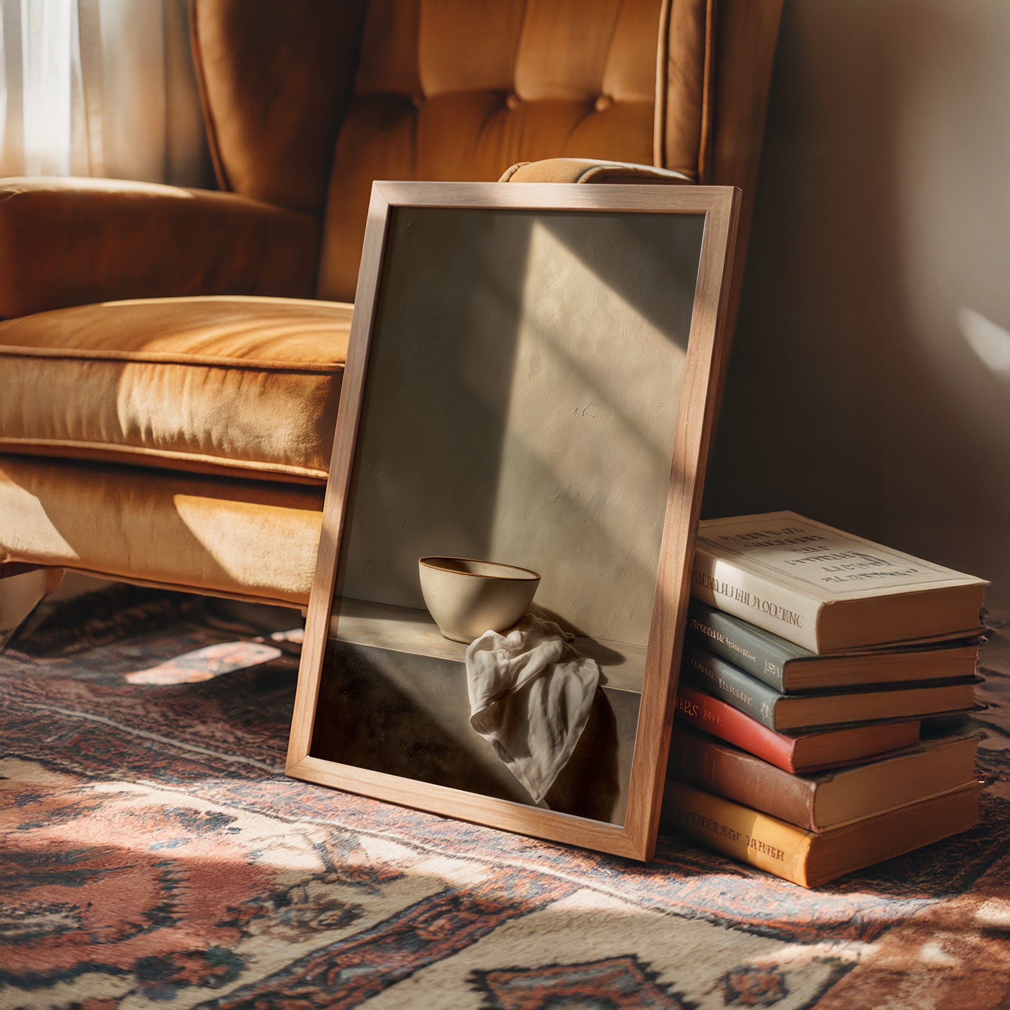 Sunlit Still Life with Ceramic Bowl